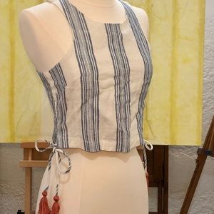 REVOLVE Tularosa XS Blue & White Sleeveless Top